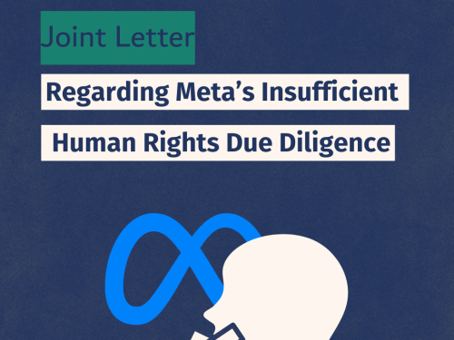 Letter - Regarding Insufficient Human Rights Due Diligence 