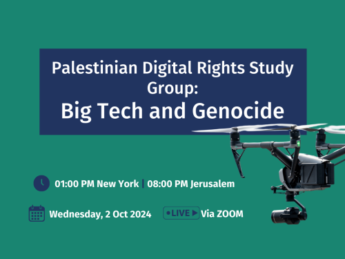 Palestinian Digital Rights Study Group: Big Tech and Genocide