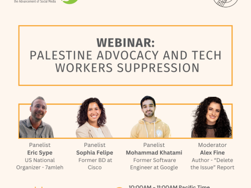 Webinar: Palestine Advocacy and Tech Worker Suppression